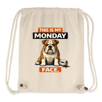 T-shirt graphique Bulldog Monday Face - Sac à cordon recyclé Stanley/Stella - blanc naturel - Devant