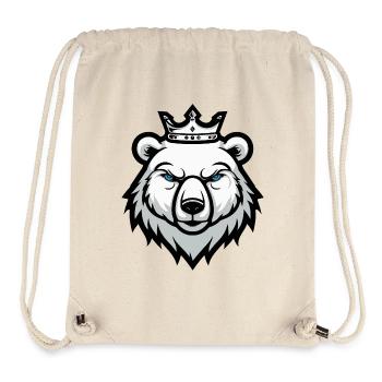 Portrait d’ours polaire Couronne tête d’ours polaire - Sac à cordon recyclé Stanley/Stella - blanc naturel - Devant