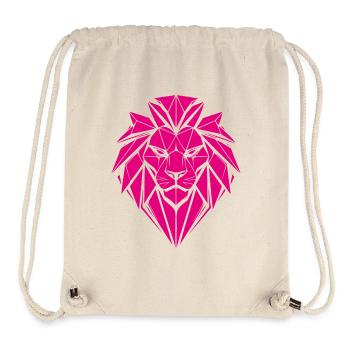 Geometrischer Löwe in Magenta - Stanley/Stella recycelter Gym Bag - Naturweiß - Vorne