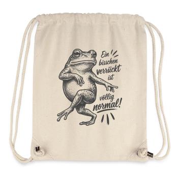 Grenouille - Un peu fou, c’est tout à fait normal - Sac à cordon recyclé Stanley/Stella - blanc naturel - Devant