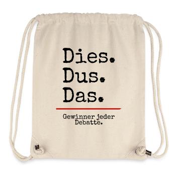 Dies Dus Das Debatte (weiß) - Stanley/Stella recycelter Gym Bag - Naturweiß - Vorne
