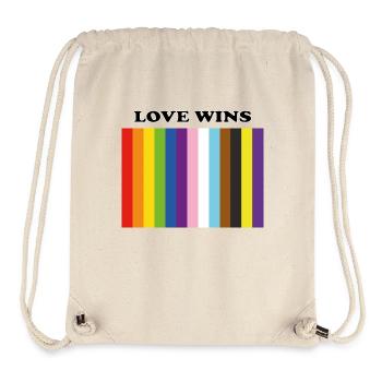 Liebe gewinnt inklusive Pride Farben - Stanley/Stella recycelter Gym Bag - Naturweiß - Vorne