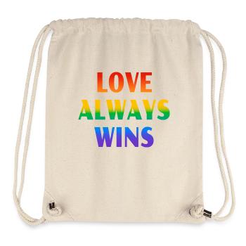 L’amour gagne toujours - Sac à cordon recyclé Stanley/Stella - blanc naturel - Devant