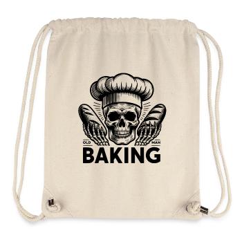 Old Man Baking Skull mit Bäckermütze backt Brot - Stanley/Stella recycelter Gym Bag - Naturweiß - Vorne