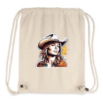 Cow Girl / Wilde Westen / Wüste / Lasso / Rodeo - Stanley/Stella recycelter Gym Bag - Naturweiß - Vorne
