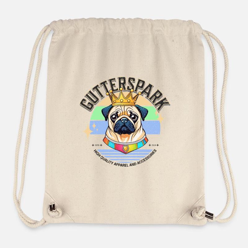 Gutterspark Design Pug - Stanley/Stella Recycled Gym Bag - natural