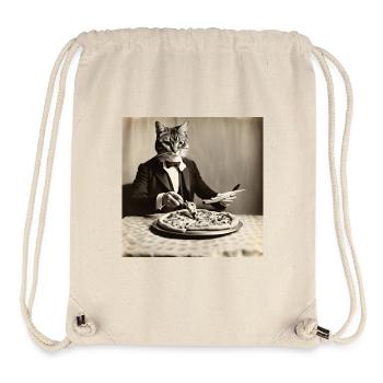 Katze / Tier / Foto / Sepia / Retro / Pizza - Stanley/Stella recycelter Gym Bag - Naturweiß - Vorne