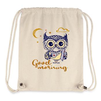 Bonjour, hibou - Sac à cordon recyclé Stanley/Stella - blanc naturel - Devant