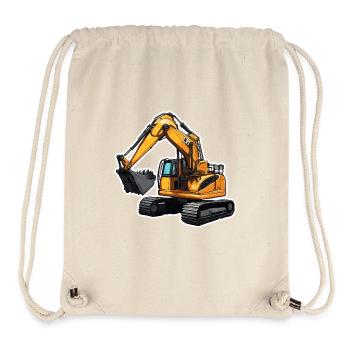Bagger / Baustelle / Maschine /graben / Schaufel - Stanley/Stella recycelter Gym Bag - Naturweiß - Vorne