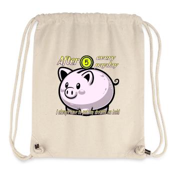 Piggy bank. Dreams, savings, paycheck. - Stanley/Stella Recycled Gym Bag - natural - Front