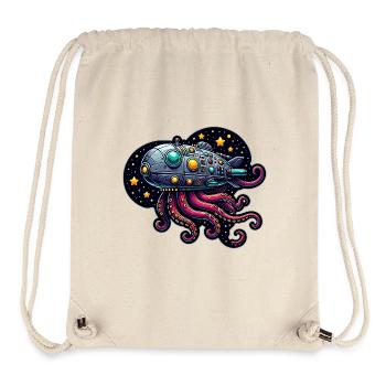 Phantasie Oktopus Raumschiff - Stanley/Stella recycelter Gym Bag - Naturweiß - Vorne