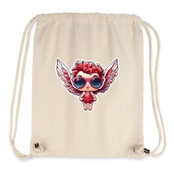 Cupidon / Amour / Flèche / Coeur / Saint Valentin - Sac à cordon recyclé Stanley/Stella - blanc naturel - Devant