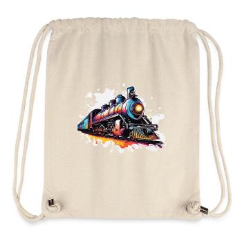 Zug / Lokomotive / Dampflok / Eisenbahn / Lock - Stanley/Stella recycelter Gym Bag - Naturweiß - Vorne