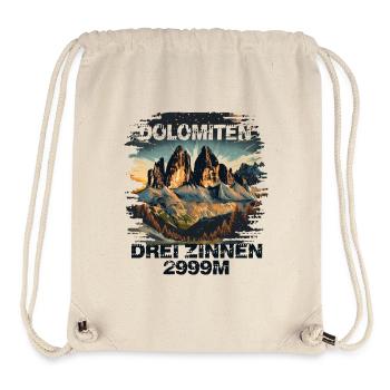 Souvenir souvenir de la randonnée dans les Dolomites des Trois Pics - Sac à cordon recyclé Stanley/Stella - blanc naturel - Devant