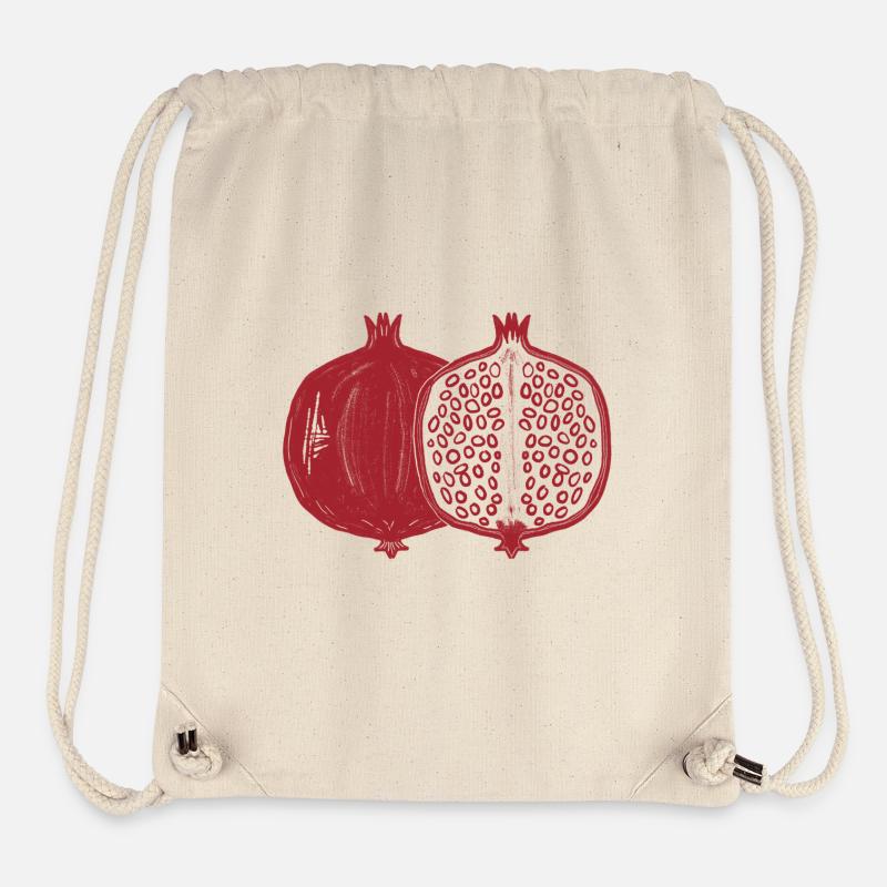 Granatapfel Schnitt Motiv - Stanley/Stella recycelter Gym Bag - Naturweiß