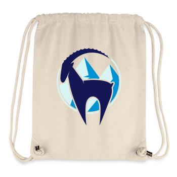 Steinbock und Gebirge Button - Stanley/Stella recycelter Gym Bag - Naturweiß - Vorne