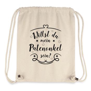 Willst du mein Patenonkel sein? Patenfrage schwarz - Stanley/Stella recycelter Gym Bag - Naturweiß - Vorne