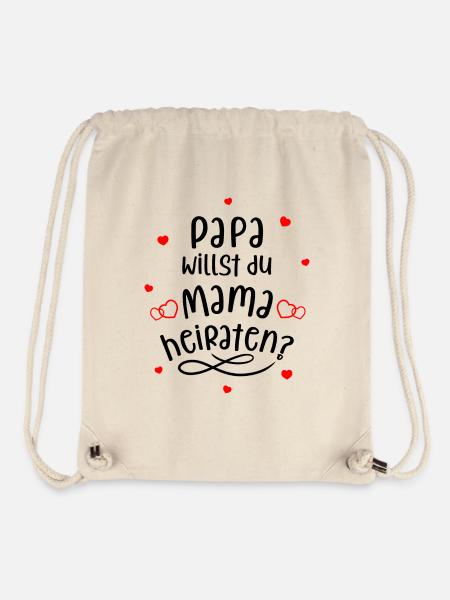 Papa willst du Mama heiraten? Süßer Heiratsantrag. - Stanley/Stella recycelter Gym Bag - Naturweiß