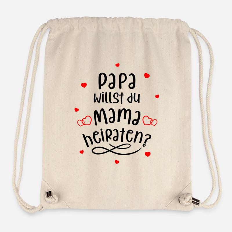 Papa willst du Mama heiraten? Süßer Heiratsantrag. - Stanley/Stella recycelter Gym Bag - Naturweiß
