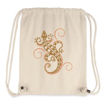 Gecko Echse im Tribal-Stil mit Ornamenten - Stanley/Stella recycelter Gym Bag - Naturweiß - Vorne