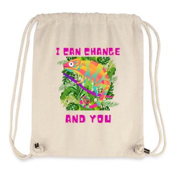 Drôle de caméléon ;) - Sac à cordon recyclé Stanley/Stella - blanc naturel - Devant