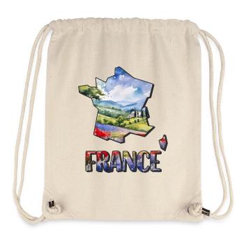 Watercolor Map of France - Stanley/Stella Recycled Gym Bag - natural - Front