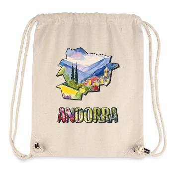 Watercolor Map Andorra - Stanley/Stella Recycled Gym Bag - natural - Front