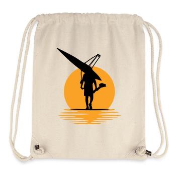 Sunset Rowing Silhouette: Ruhige Gewässer Kunst - Stanley/Stella recycelter Gym Bag - Naturweiß - Vorne