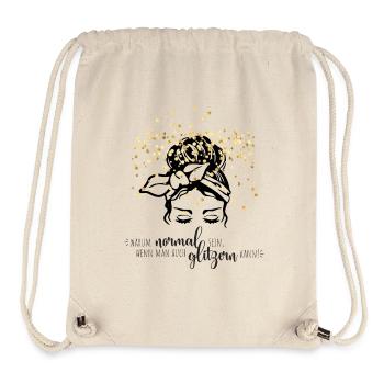 Glitzerkonfetti Spruch - Stanley/Stella recycelter Gym Bag - Naturweiß - Vorne