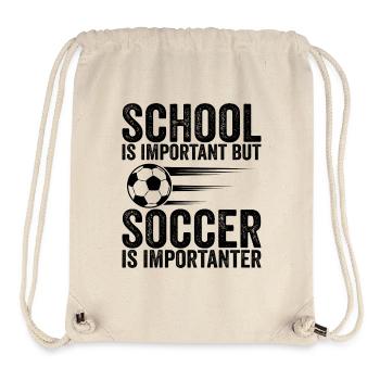 Schule ist wichtig, aber Fußball ist noch wichtiger - Stanley/Stella recycelter Gym Bag - Naturweiß - Vorne