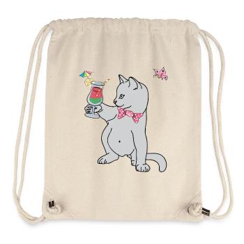 Katze mit Cocktail - Stanley/Stella recycelter Gym Bag - Naturweiß - Vorne