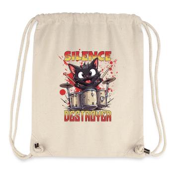 Drums Drums Silence Destroyer Cat Funny - Stanley/Stella Recycled Gym Bag - natural - Front