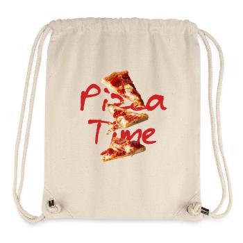L’heure de la pizza - Sac à cordon recyclé Stanley/Stella - blanc naturel - Devant