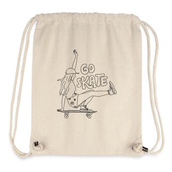 Go Skate Girl – Surfskate Design for Women (Black) - Stanley/Stella Recycled Gym Bag - natural - Front