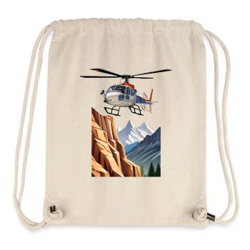 Hélicoptère en montagne - Sac à cordon recyclé Stanley/Stella - blanc naturel - Devant