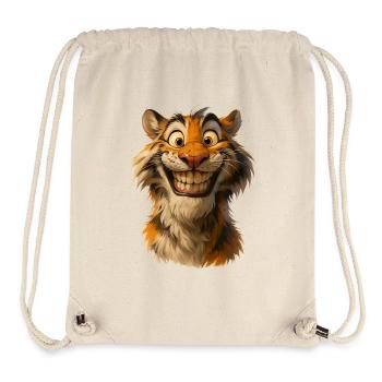 Lebendiges lächelndes Tigerporträt - Stanley/Stella recycelter Gym Bag - Naturweiß - Vorne
