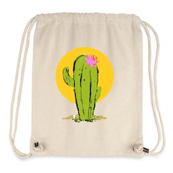 Kaktus mit abstrakter Blume - Stanley/Stella recycelter Gym Bag - Naturweiß - Vorne