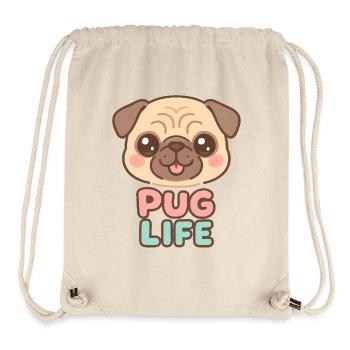 Kawaii Pug Dog - Pug Life - Stanley/Stella Recycled Gym Bag - natural - Front