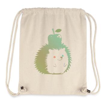 Pastell-Igel mit Apfel - Stanley/Stella recycelter Gym Bag - Naturweiß - Vorne