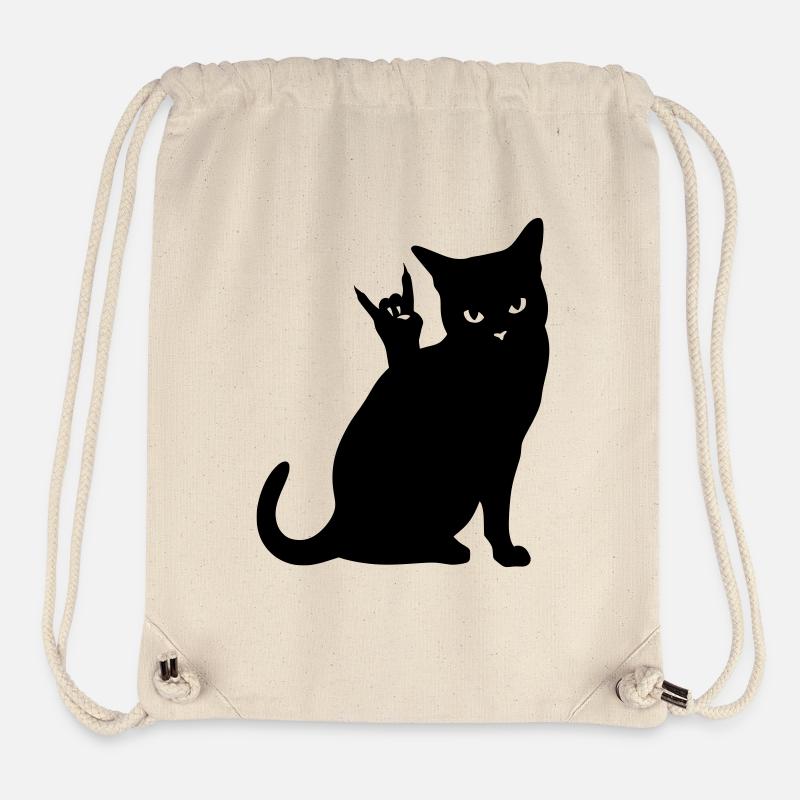 Schwarze Katze – Devil Horns Silhouette - Stanley/Stella recycelter Gym Bag - Naturweiß