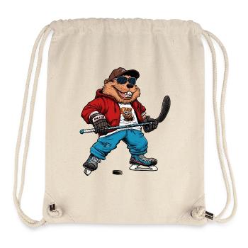 Hockey sur glace des Beavers - Sac à cordon recyclé Stanley/Stella - blanc naturel - Devant