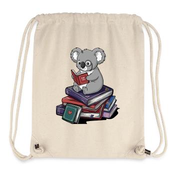 Bücherwurm, Koalabär, Lesebücher Kunst - Stanley/Stella recycelter Gym Bag - Naturweiß - Vorne