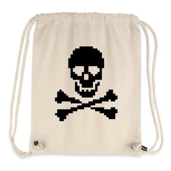 Pixel Skull Crossbones T-Shirt - Stanley/Stella Recycled Gym Bag - natural - Front