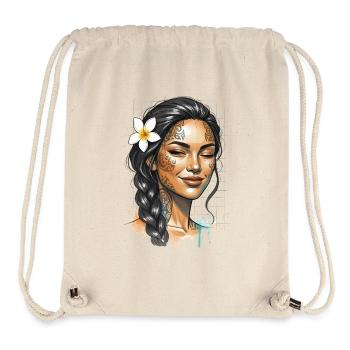 Tätowiertes Porträt Plumeria - Stanley/Stella recycelter Gym Bag - Naturweiß - Vorne