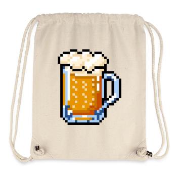 Pixel Art sur verre à bière – Design rétro de bière - Sac à cordon recyclé Stanley/Stella - blanc naturel - Devant