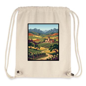 Vineyard Vista in Tuscan Hills - Stanley/Stella Recycled Gym Bag - natural - Front