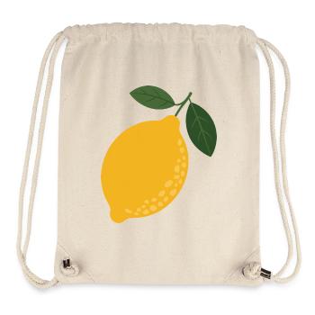 Lemon Leaf Citrus Illustration - Stanley/Stella Recycled Gym Bag - natural - Front