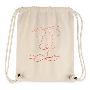 Face de ligne rouge - Sac à cordon recyclé Stanley/Stella - blanc naturel - Devant