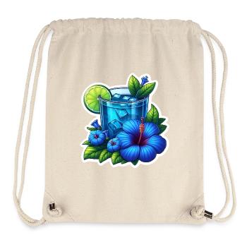 Thé à l’hibiscus à la fleur bleue - Sac à cordon recyclé Stanley/Stella - blanc naturel - Devant