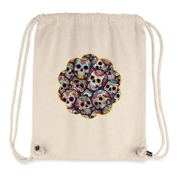 Buntes dekoratives Skullmuster - Stanley/Stella recycelter Gym Bag - Naturweiß - Vorne